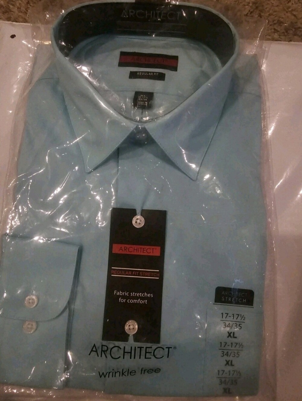 ARCHITECT Men’s Light Blue Wrinkle-Free Dress Shirt - Regular Fit